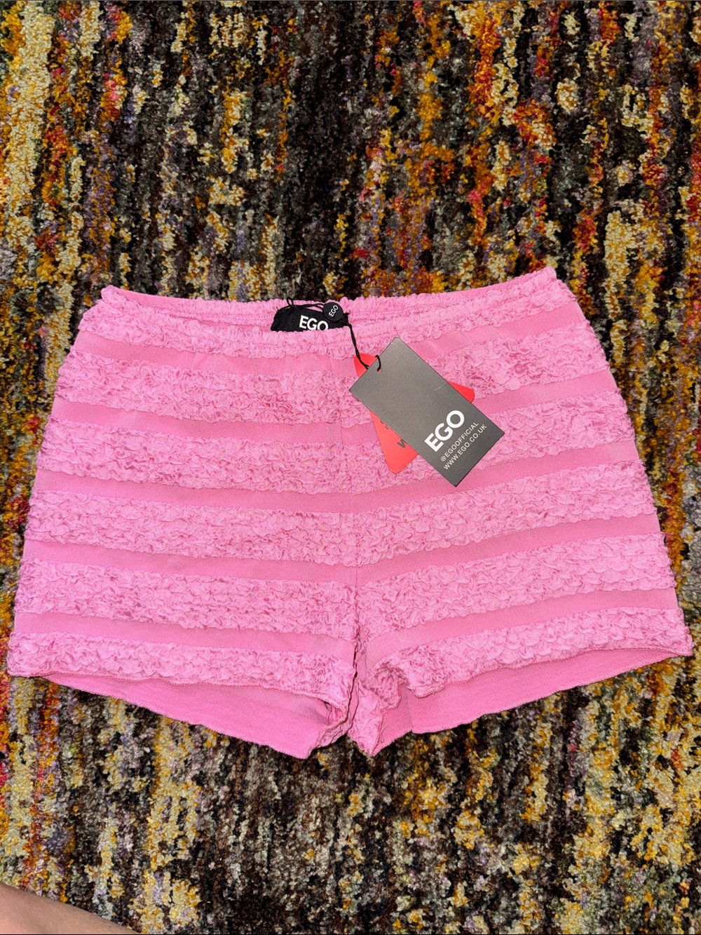 EGO Bubblegum Pink Lace Stripe Shorts 4